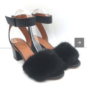 Givenchy Black Fur-Accented Heels